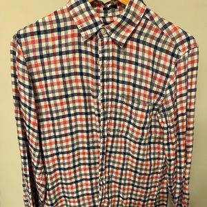 Mens Jcrew Red Linen Shirt